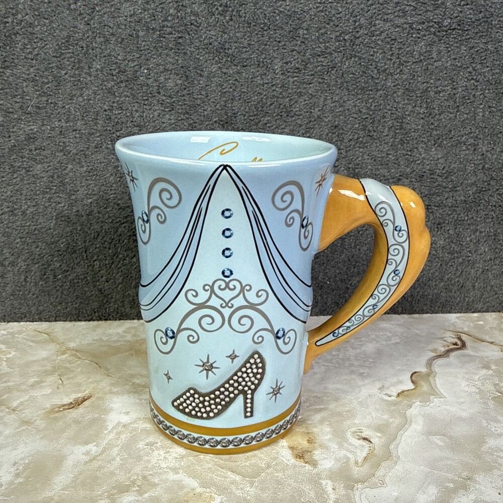 Disney Parks Cinderella Mug Blue Gold Princess Disney Franchise Coffee Tea Cup
